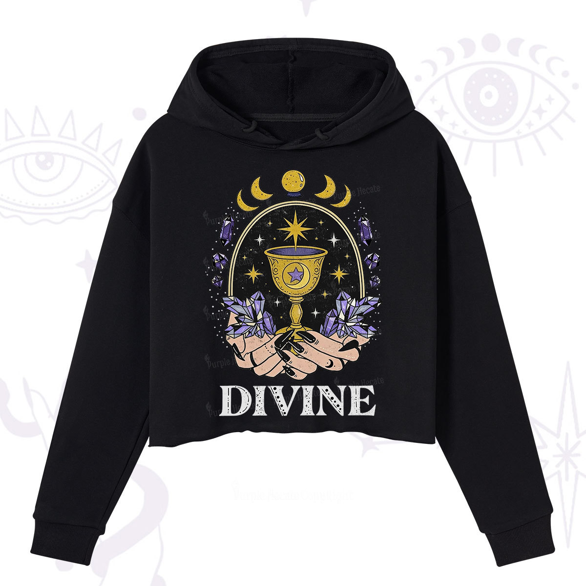 Purplehecate Divine Energy Crop Hoodie