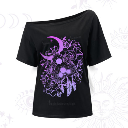 Purplehecate Neon Ouija One Shoulder T-Shirt