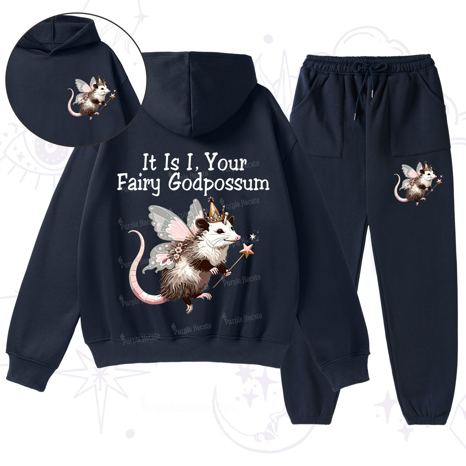 Purplehecate It Is I Your Fairy Godpossum Fleece Hoodie Suit