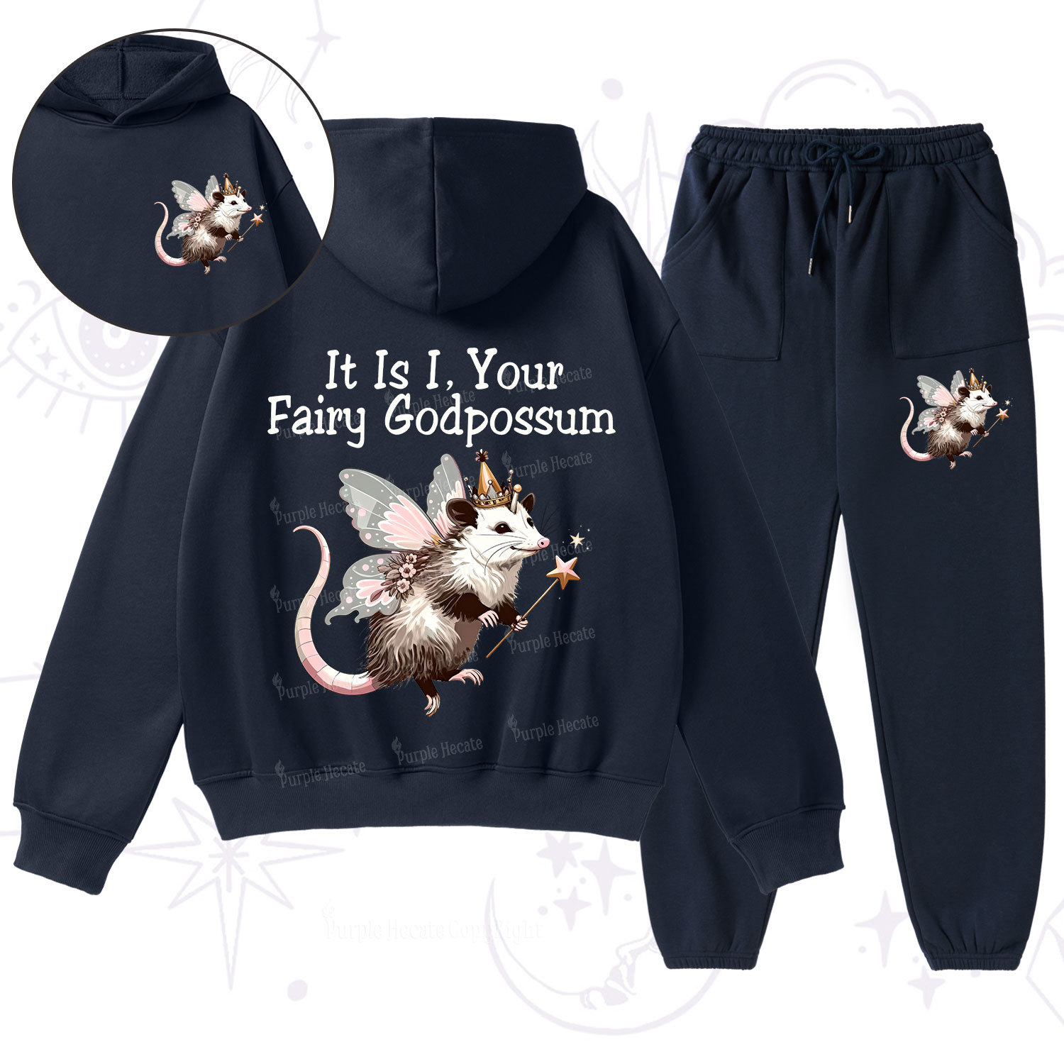 Purplehecate It Is I Your Fairy Godpossum Fleece Hoodie Suit