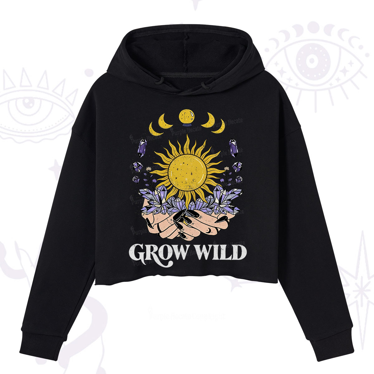 Purplehecate Grow Wild Crop Hoodie