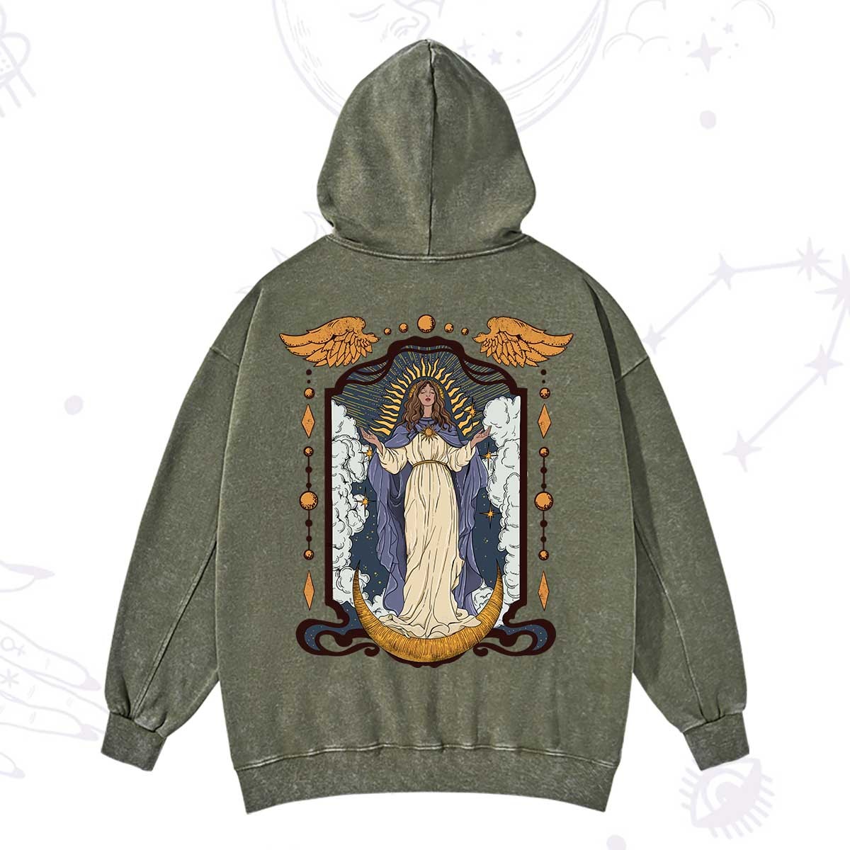 Purplehecate Holy Guardian Washed Hoodie