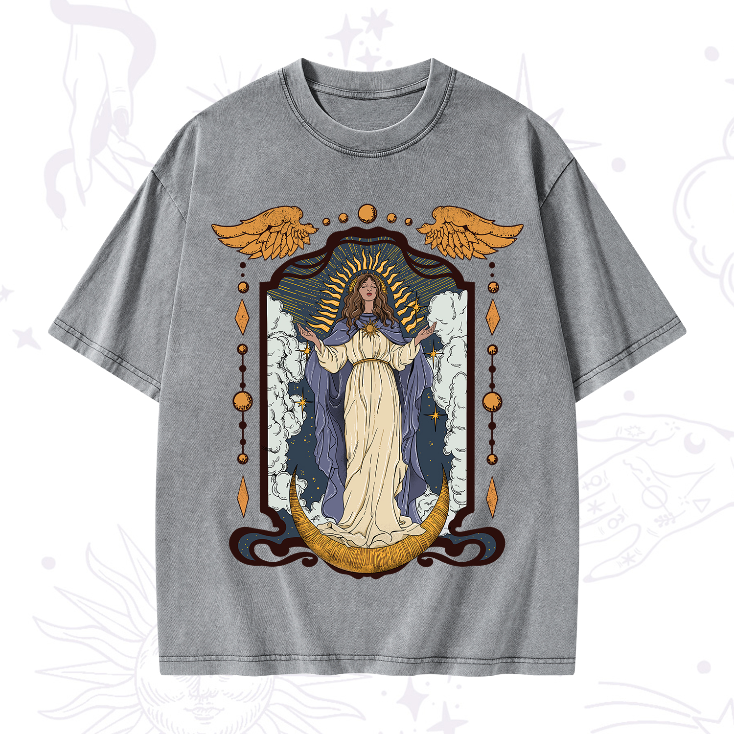 Purplehecate Holy Guardian Washed T-Shirt