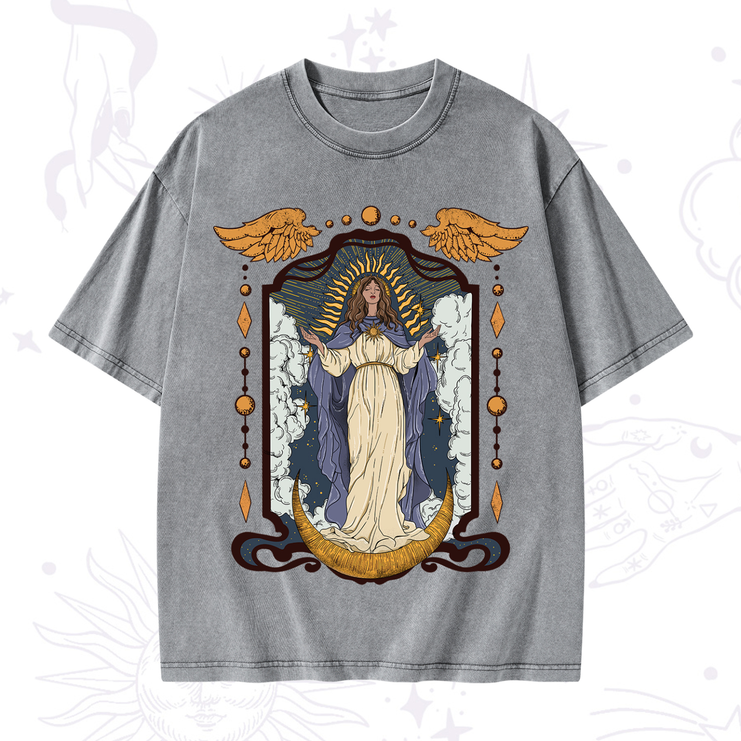 Purplehecate Holy Guardian Washed T-Shirt
