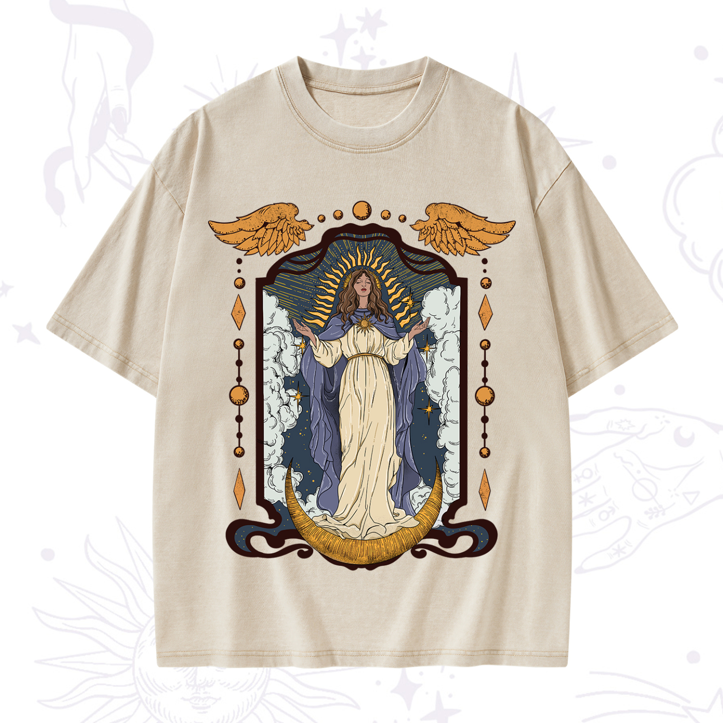 Purplehecate Holy Guardian Washed T-Shirt