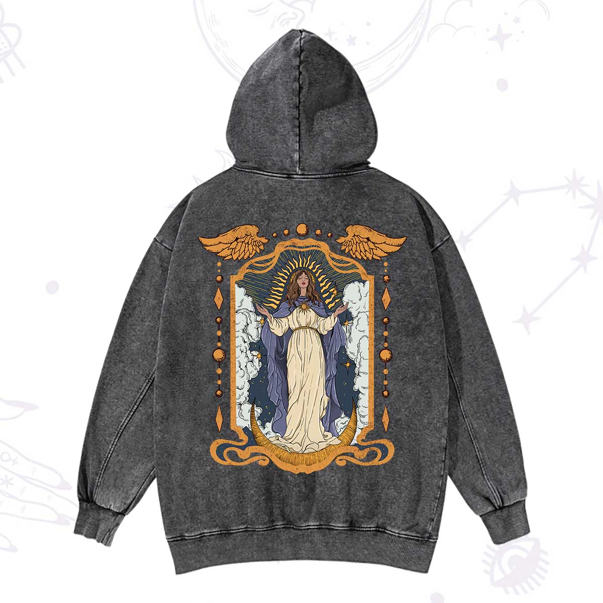 Purplehecate Holy Guardian Washed Hoodie