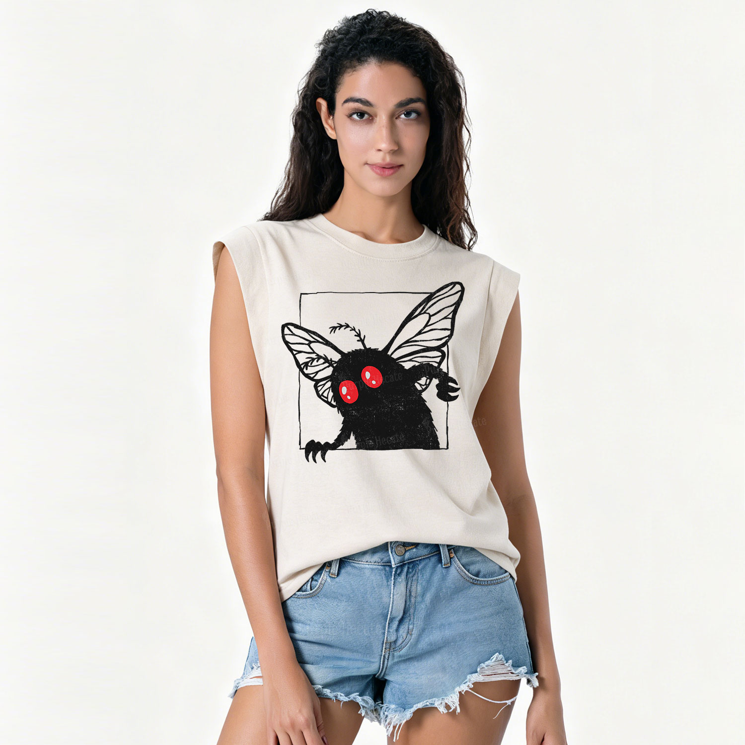Purplehecate The Curious Mothman Vintage Washed Tank