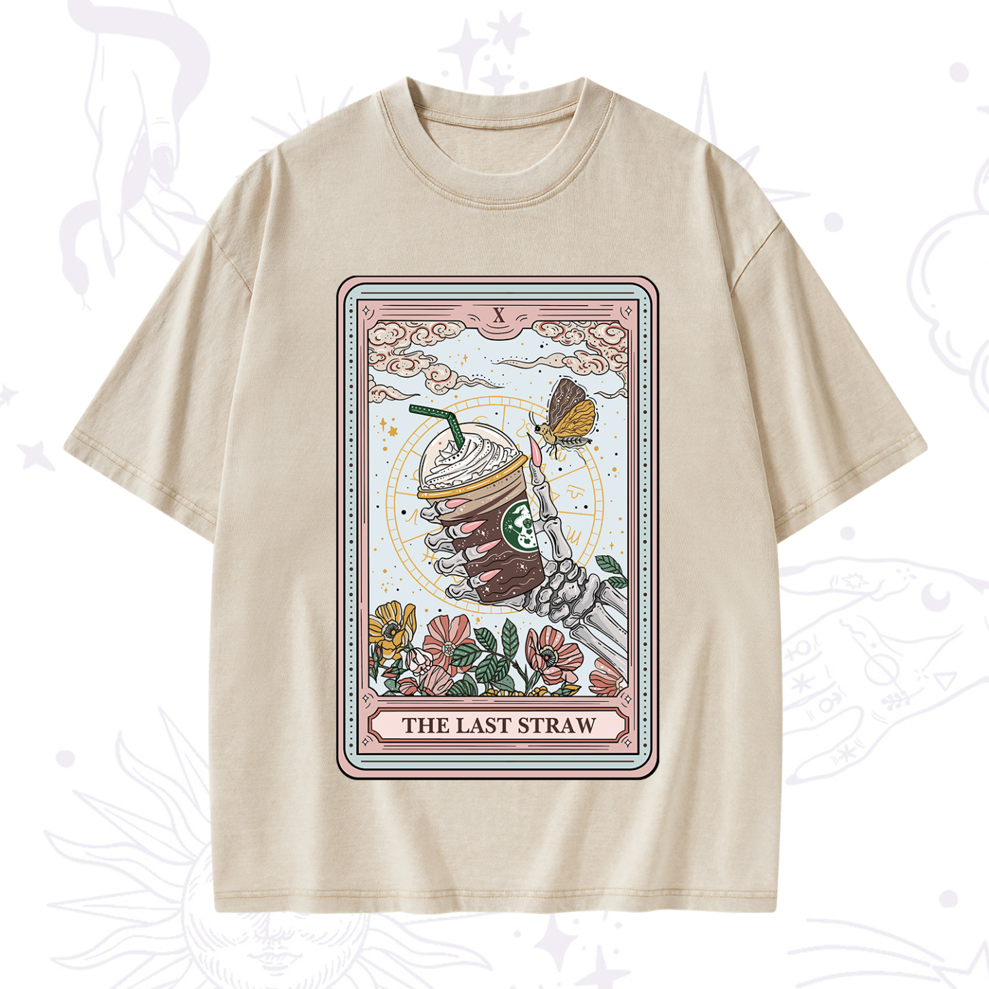 Purplehecate The Last Straw Tarot Washed T-Shirt