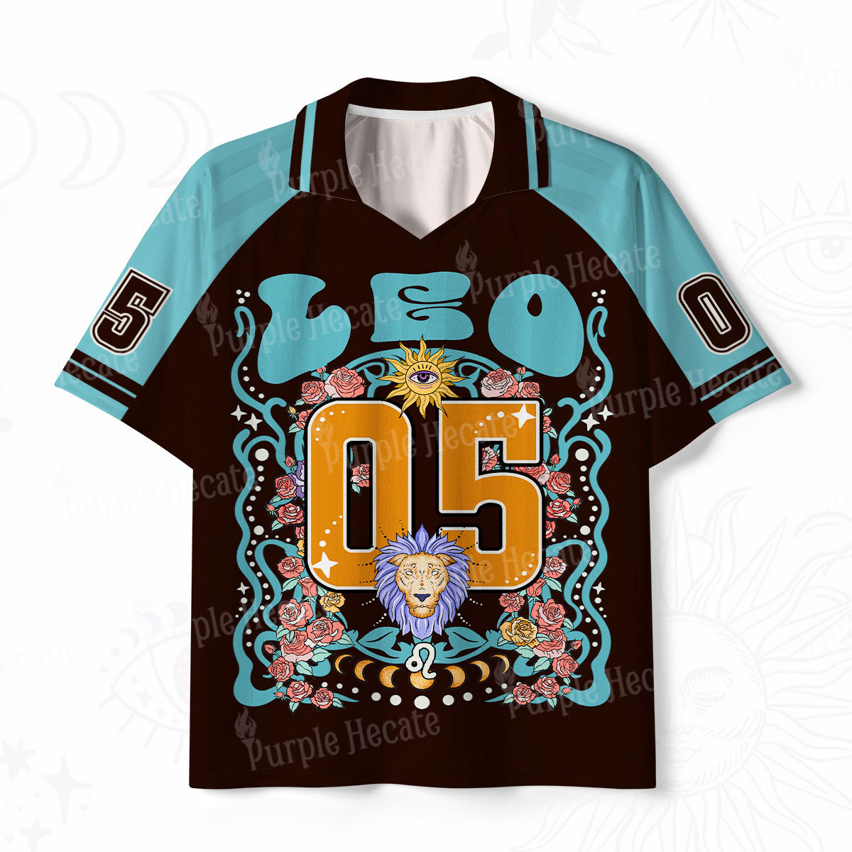 Purplehecate Leo Spirit Zodiac Polo Collar Unisex Jersey