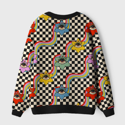 Purplehecate Cosmic Eye Garden Ugly Cardigan Sweaters