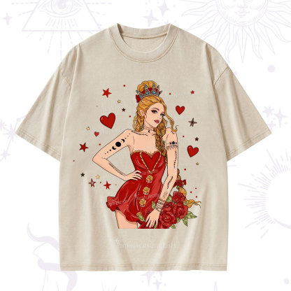 Purplehecate Eternal Bloom Heart Queen Valentine Washed T-Shirt