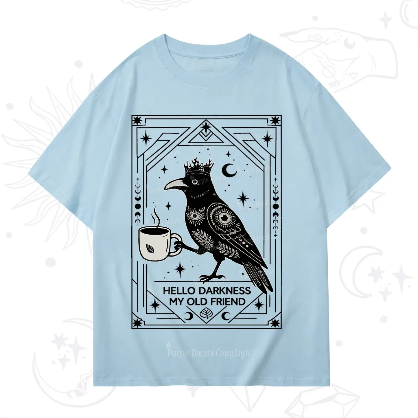 Purplehecate Hello Darkness My Old Friend Crow T-Shirt