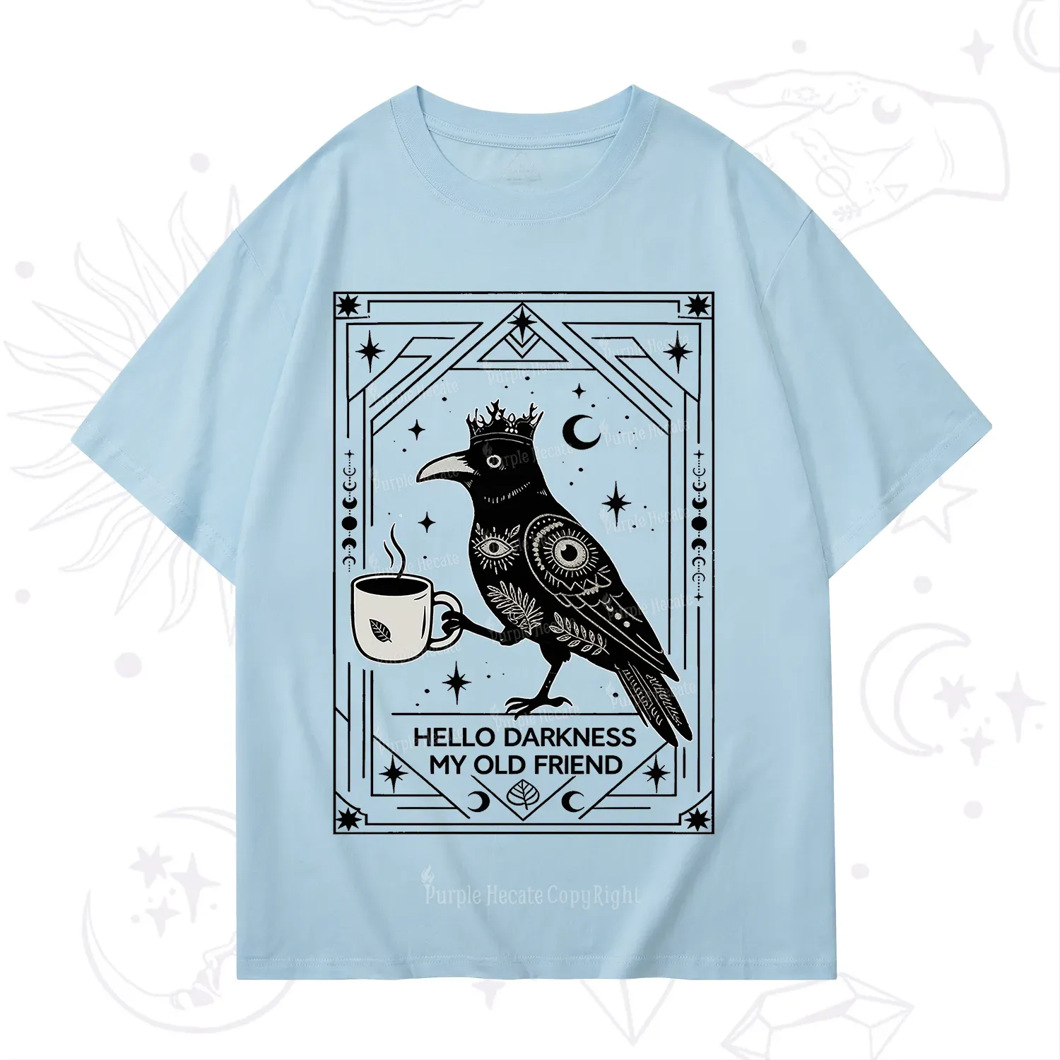 Purplehecate Hello Darkness My Old Friend Crow T-Shirt
