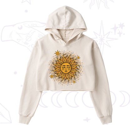 Purplehecate Celestial Sun Washed Cropped Hoodie