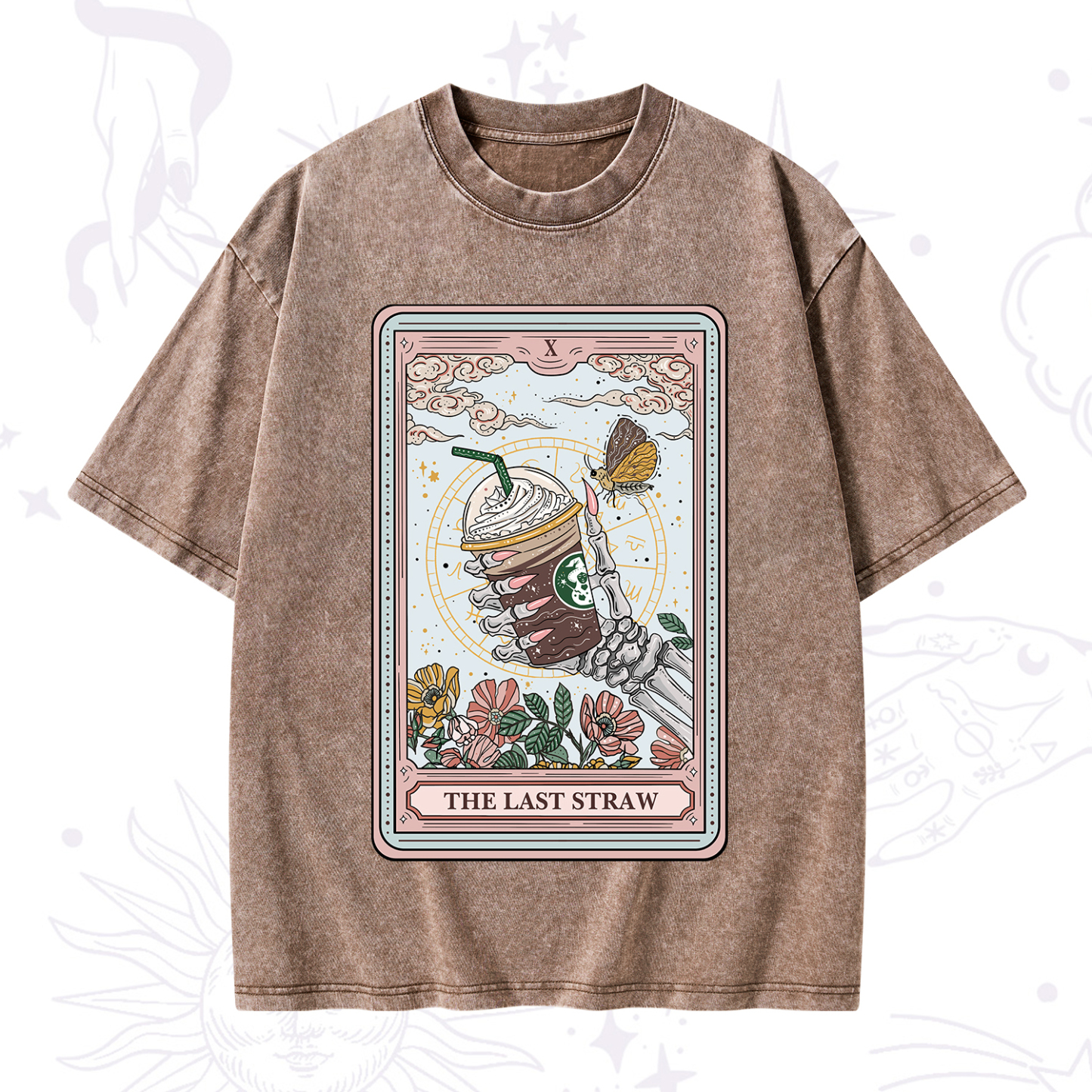 Purplehecate The Last Straw Tarot Washed T-Shirt