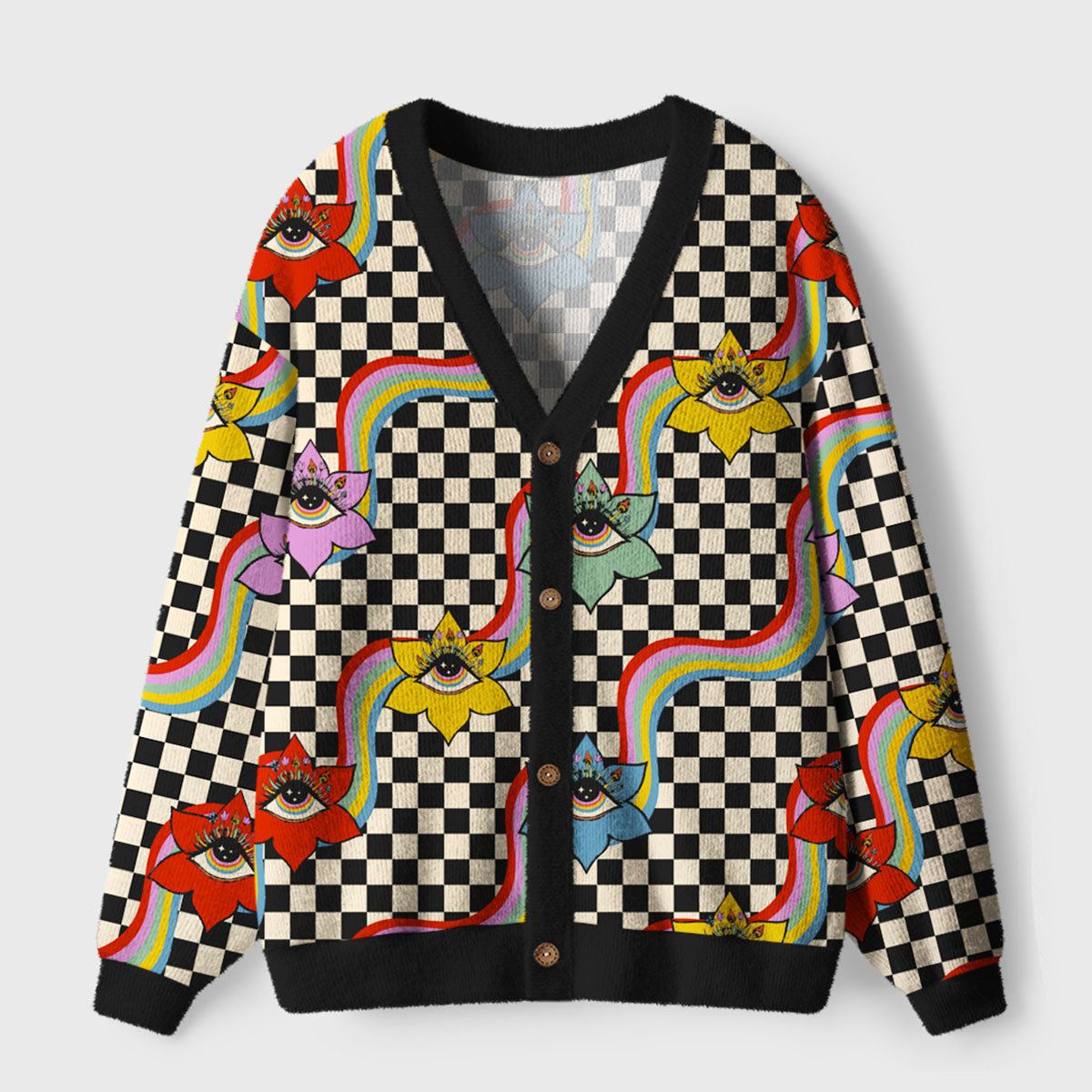 Purplehecate Cosmic Eye Garden Ugly Cardigan Sweaters