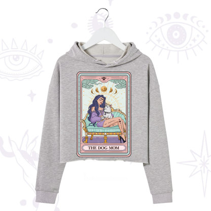 Purplehecate The Dog Mom Tarot Card Crop Hoodie