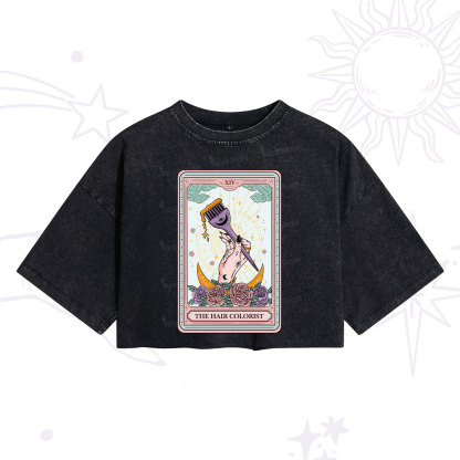 Purplehecate The Hair Colorist Tarot Washed Cropped T-Shirt