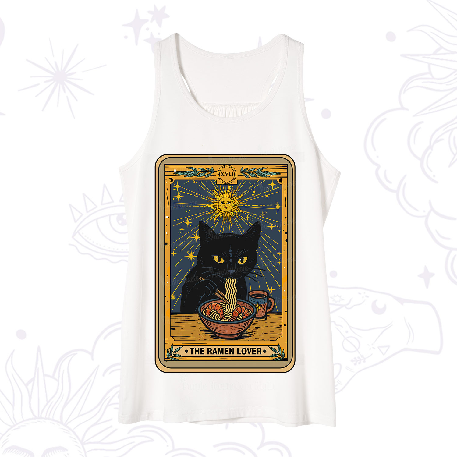 Purplehecate The Ramen Lover Cat Tarot Tank