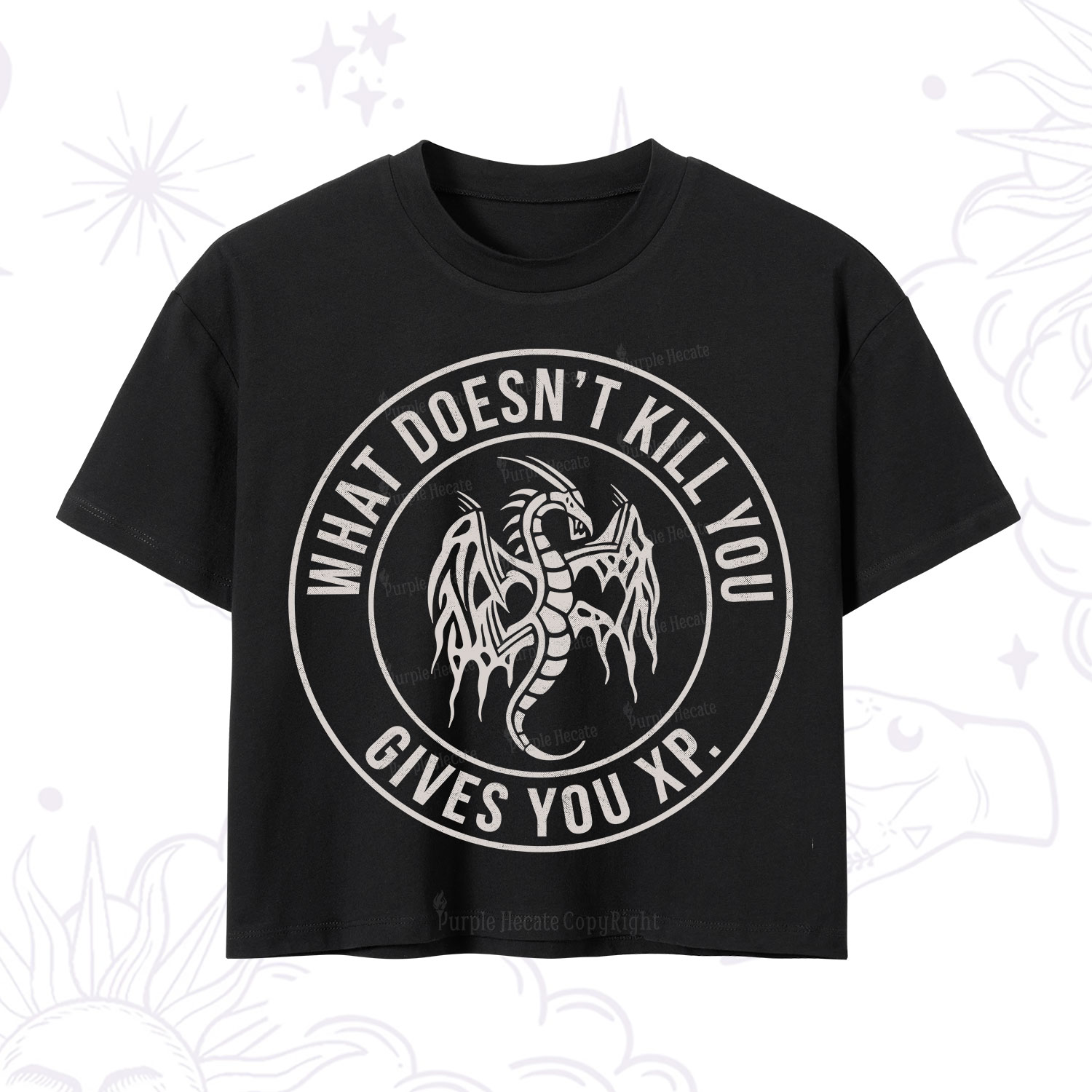 Purplehecate What Doesn't Kill You Gives You XP Crop T-Shirt