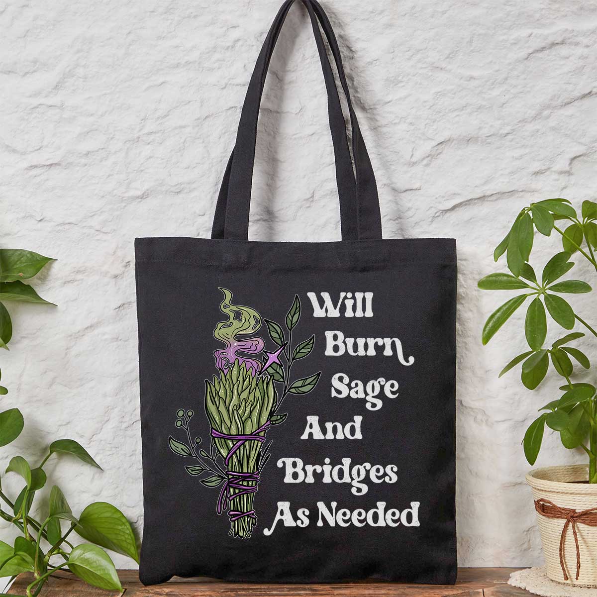 Purplehecate Will Burn Sage and Bridges Tote Bag