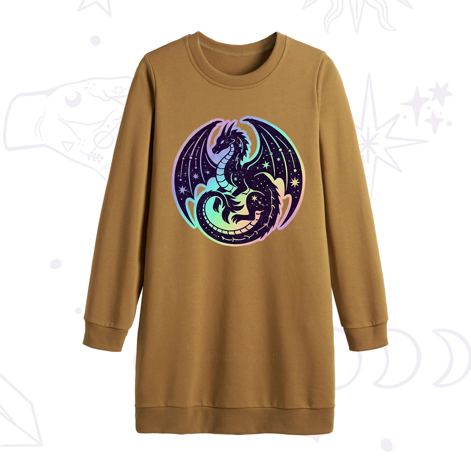 Purplehecate Cosmic Dragon Sweatshirt Dress