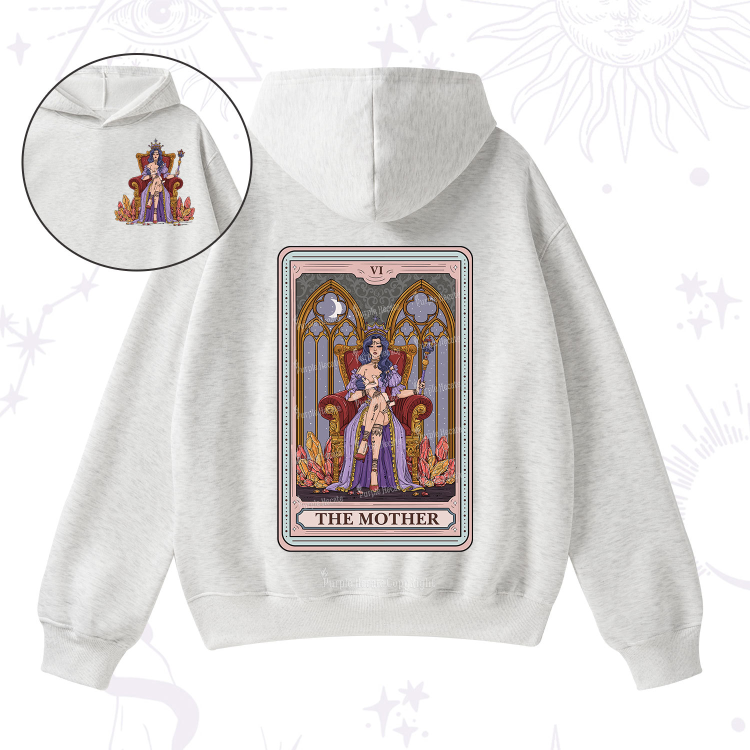 Purplehecate The Mother Tarot Card Fleece Hoodie Suit