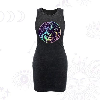 Purplehecate Cosmic Dragon Vintage Bodycon Tank Dress