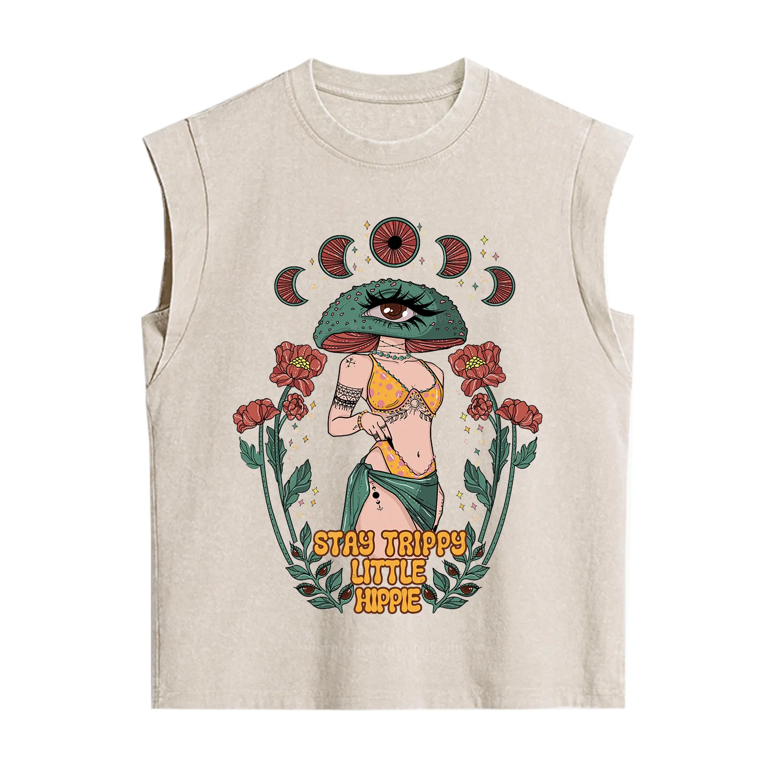 Purplehecate Stay Trippy Little Hippie Vintage Washed Tank