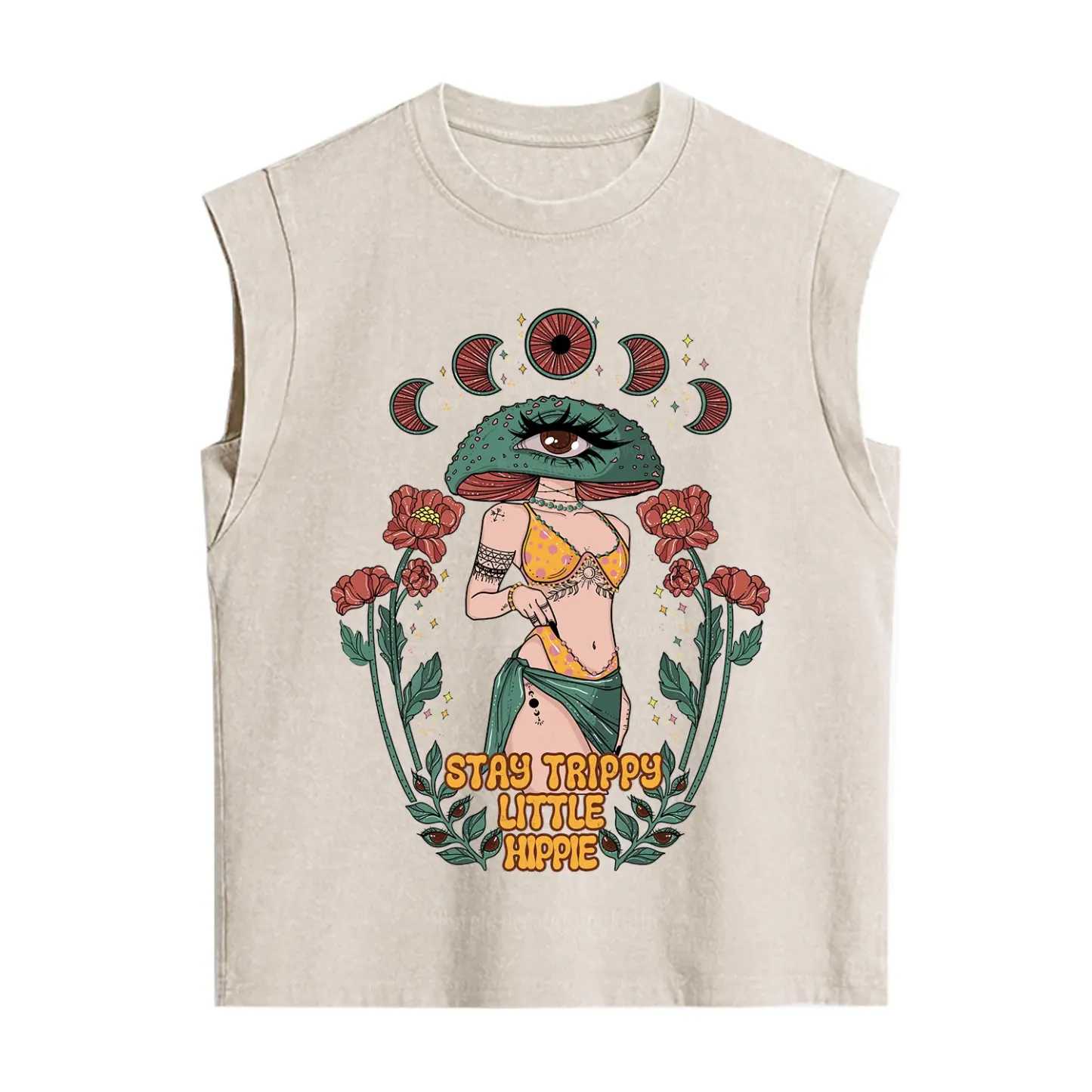 Purplehecate Stay Trippy Little Hippie Vintage Washed Tank