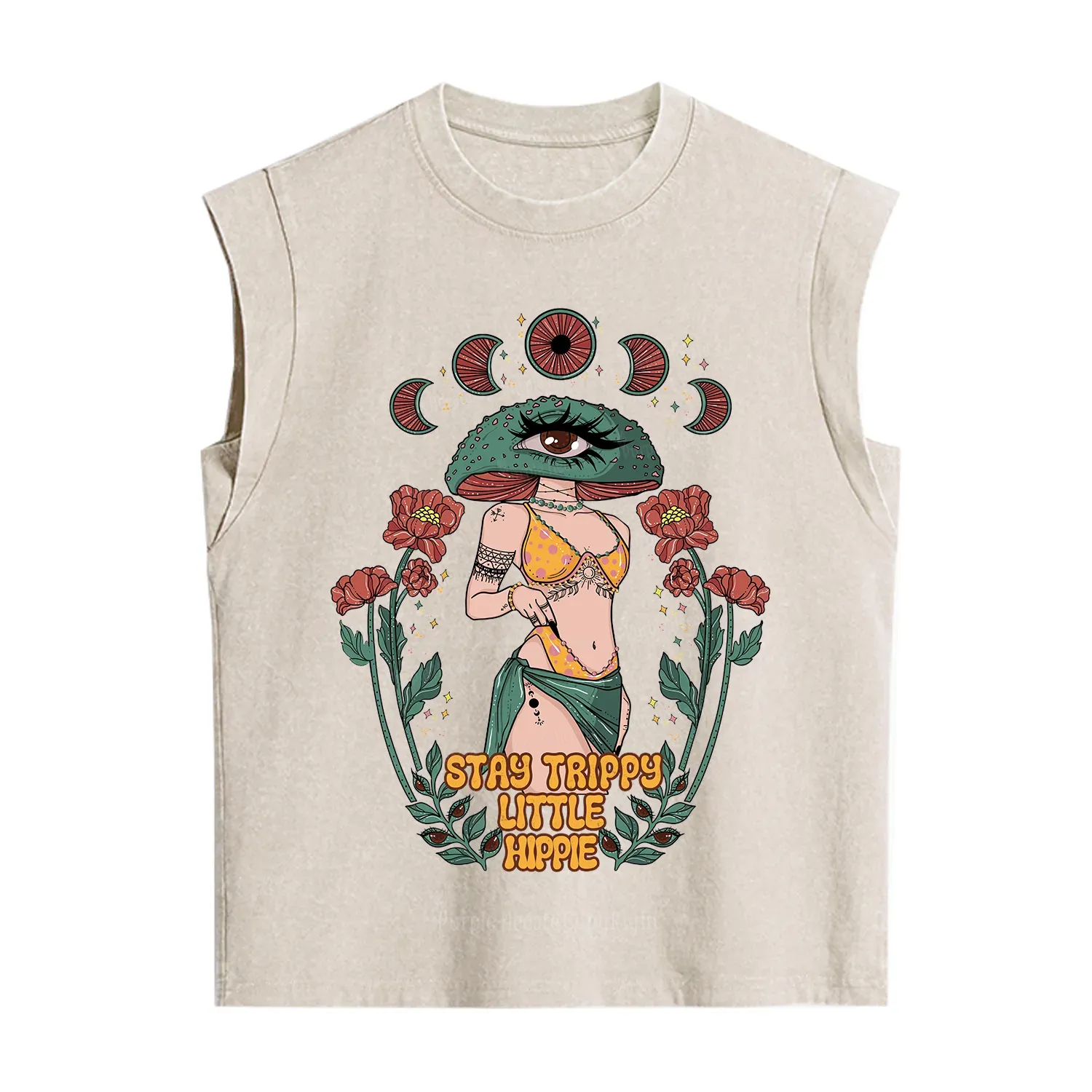 Purplehecate Stay Trippy Little Hippie Vintage Washed Tank