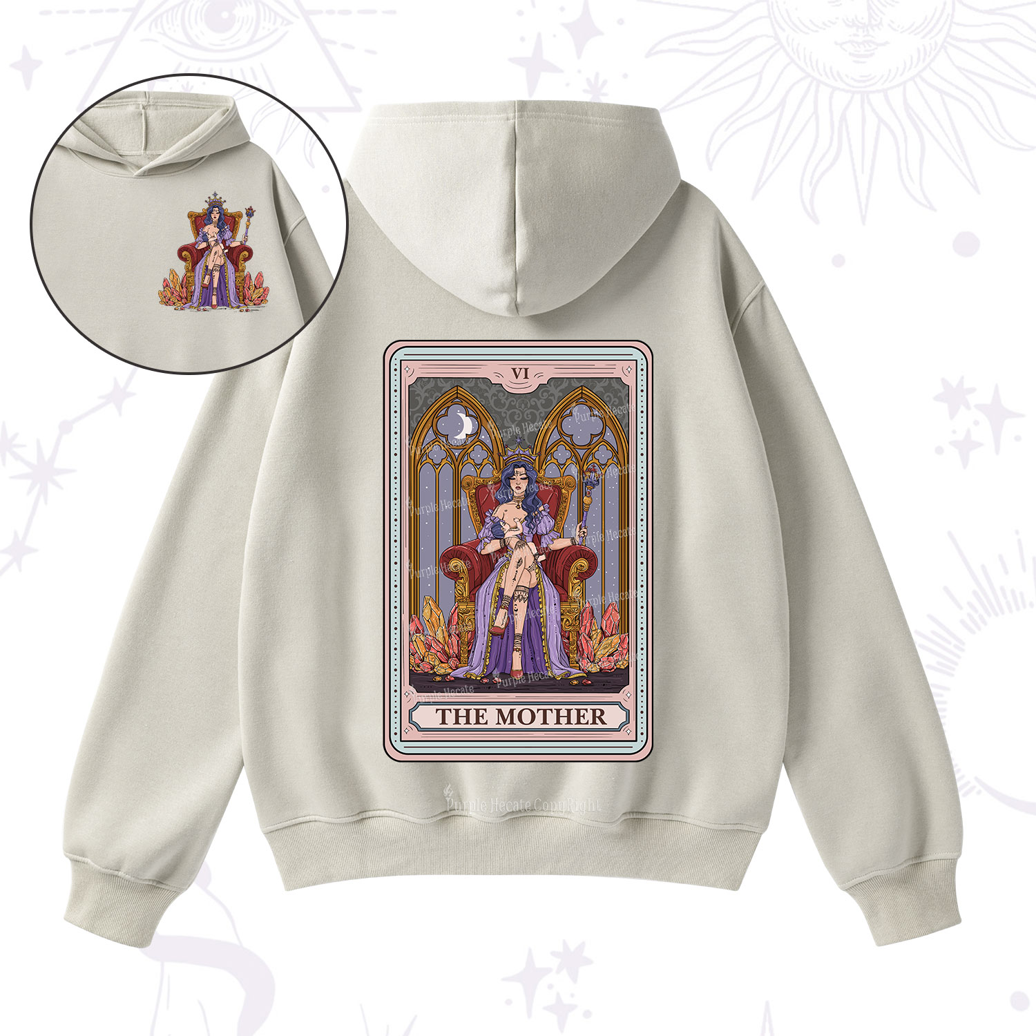 Purplehecate The Mother Tarot Card Fleece Hoodie Suit