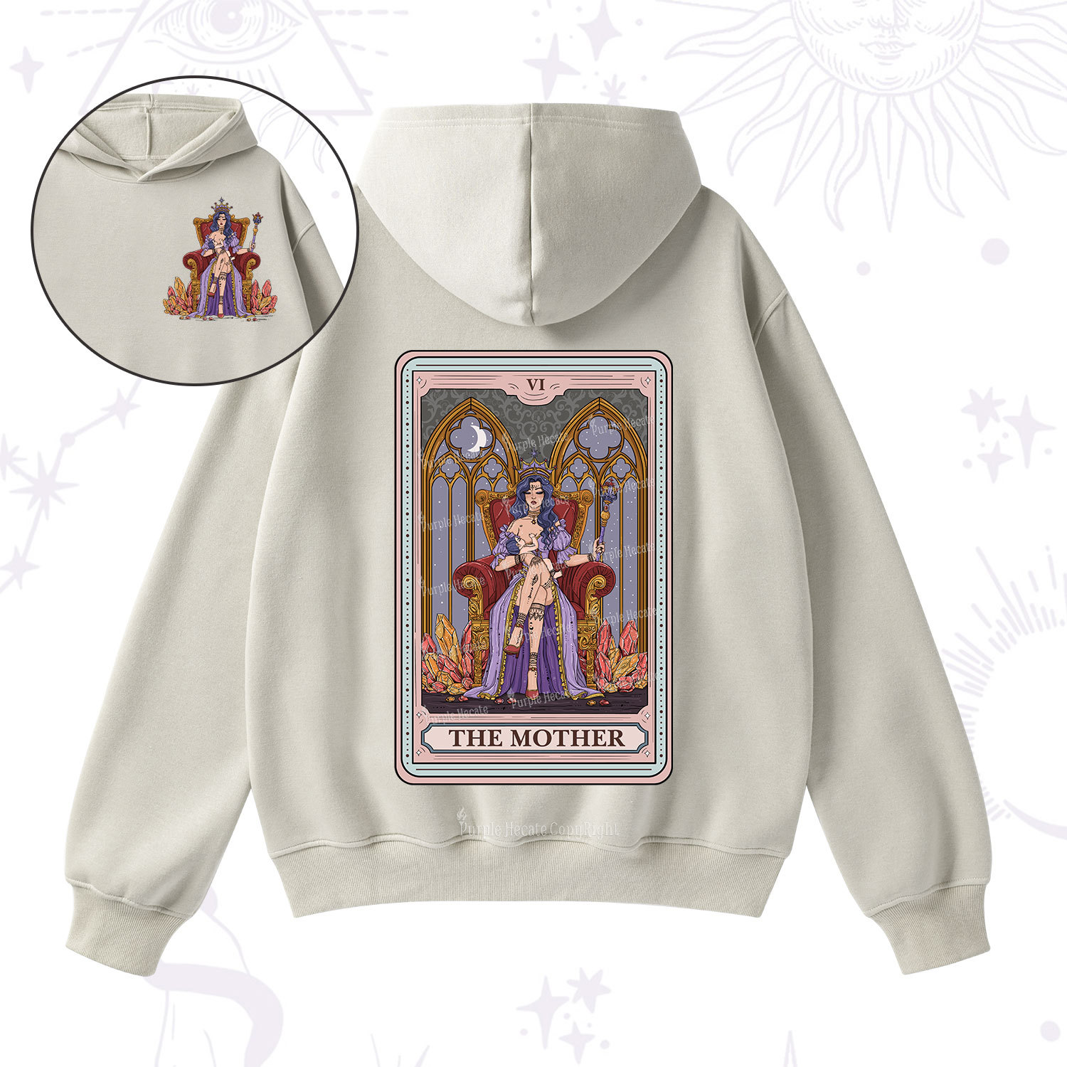 Purplehecate The Mother Tarot Card Fleece Hoodie Suit