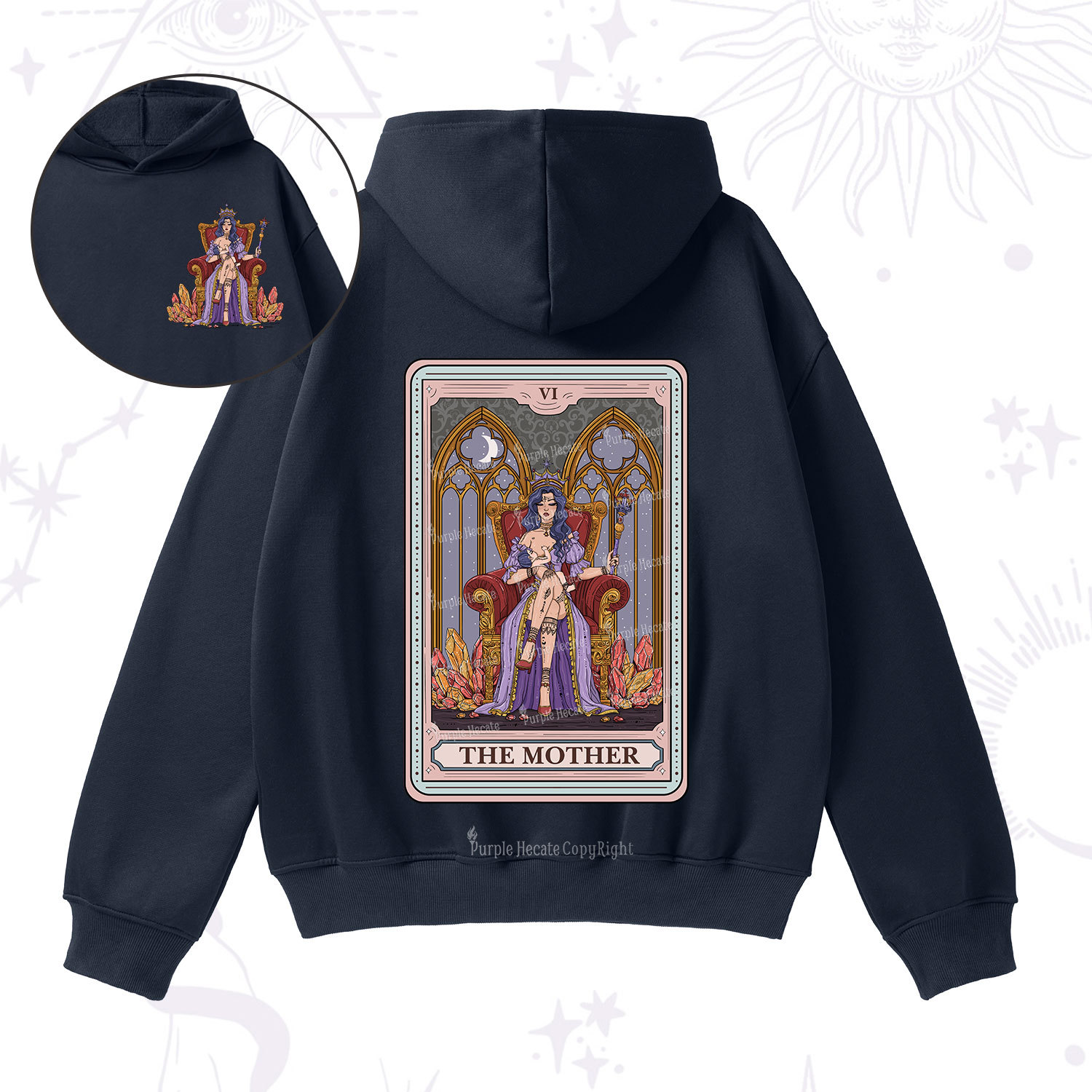 Purplehecate The Mother Tarot Card Fleece Hoodie Suit