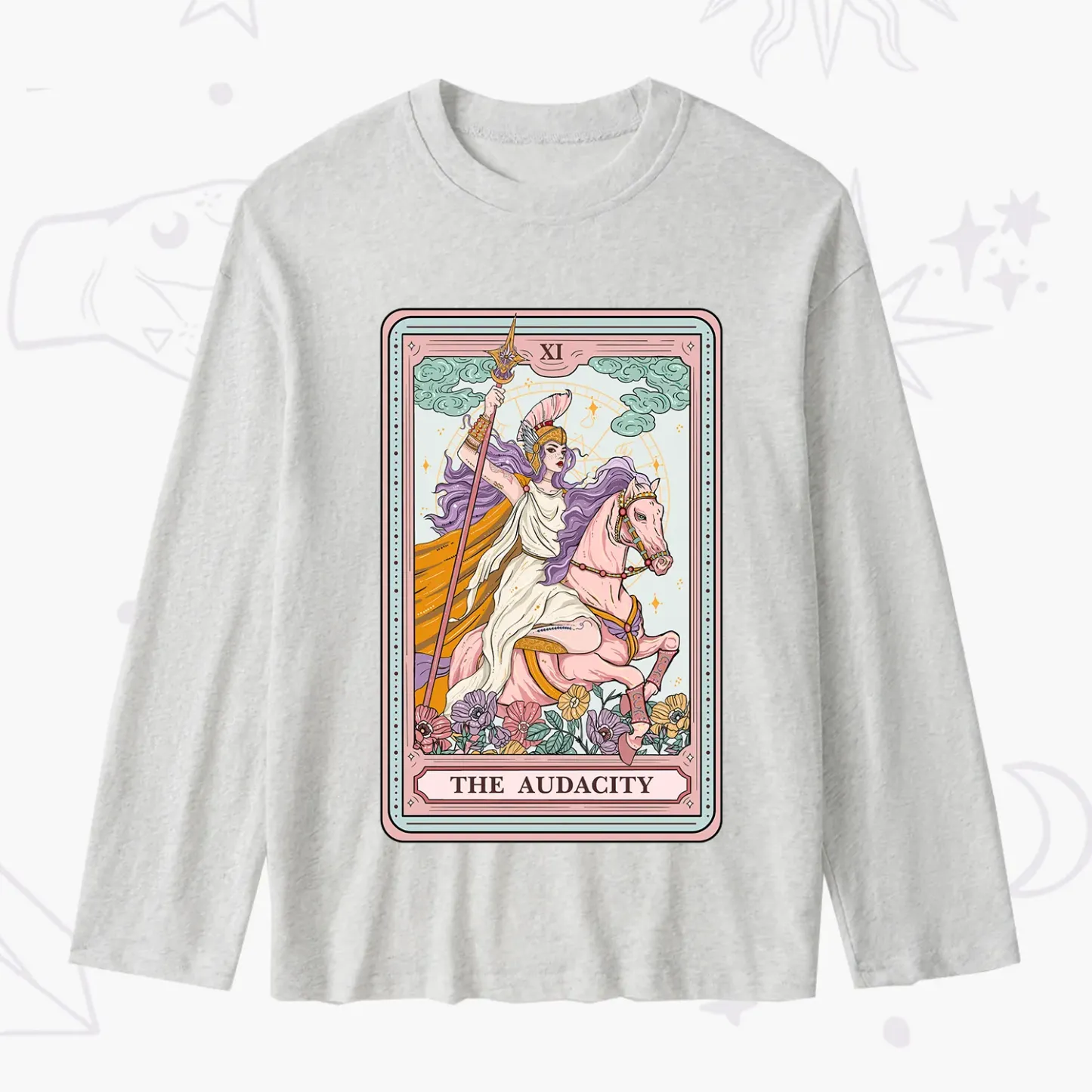 Purplehecate The Audacity Tarot Card Slub Long Sleeve T-Shirt
