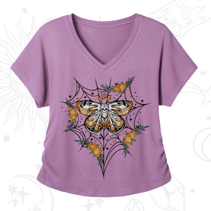 Purplehecate Death Head Moth V-Neck T-Shirt