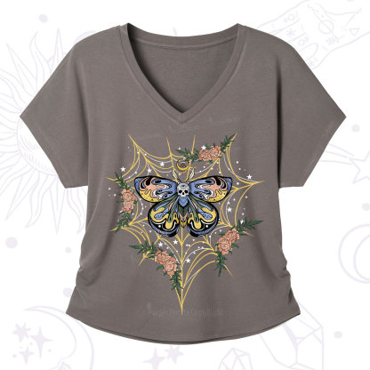 Purplehecate Death Head Moth V-Neck T-Shirt