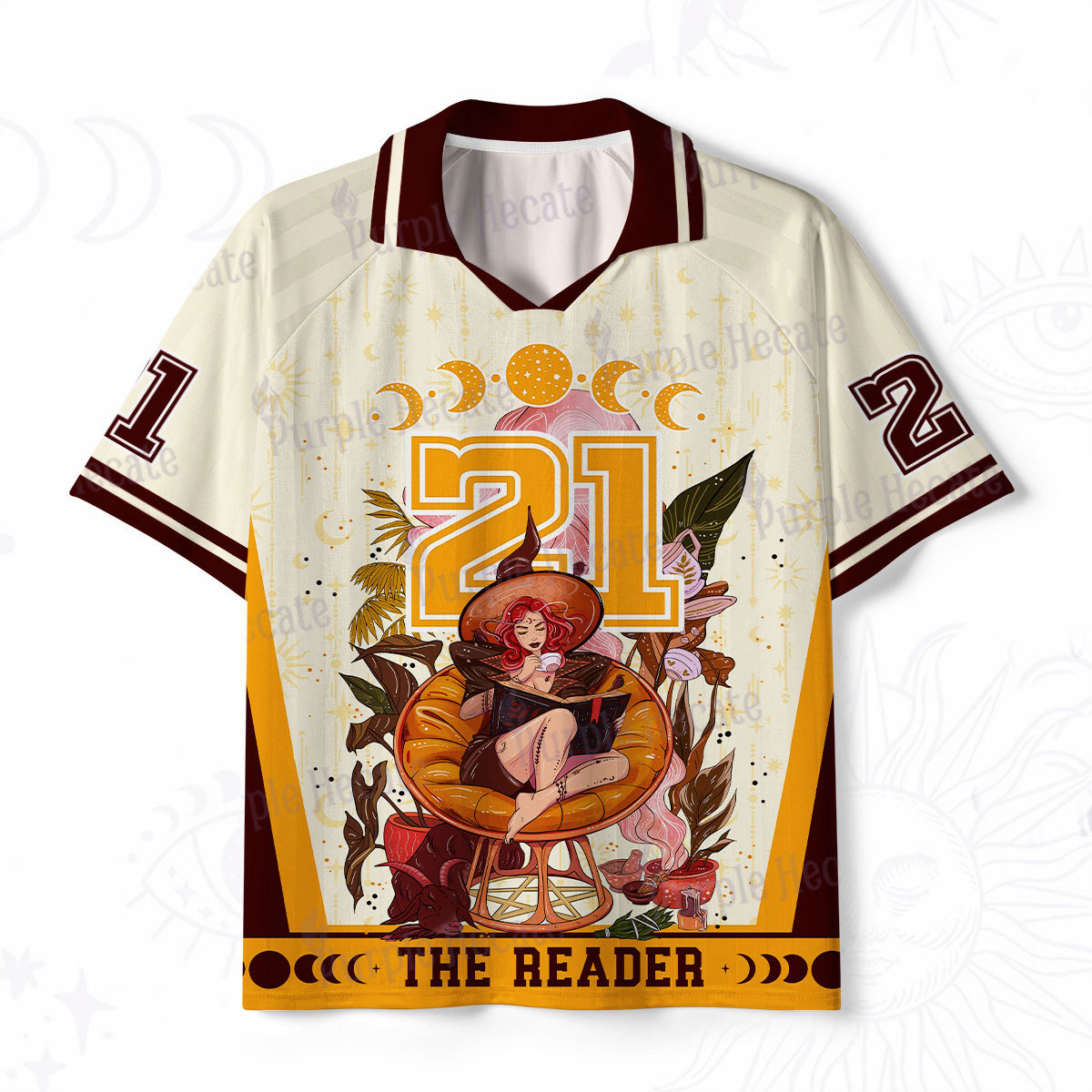 Purplehecate The Reader Moonlit Tales Polo Collar Unisex Jersey
