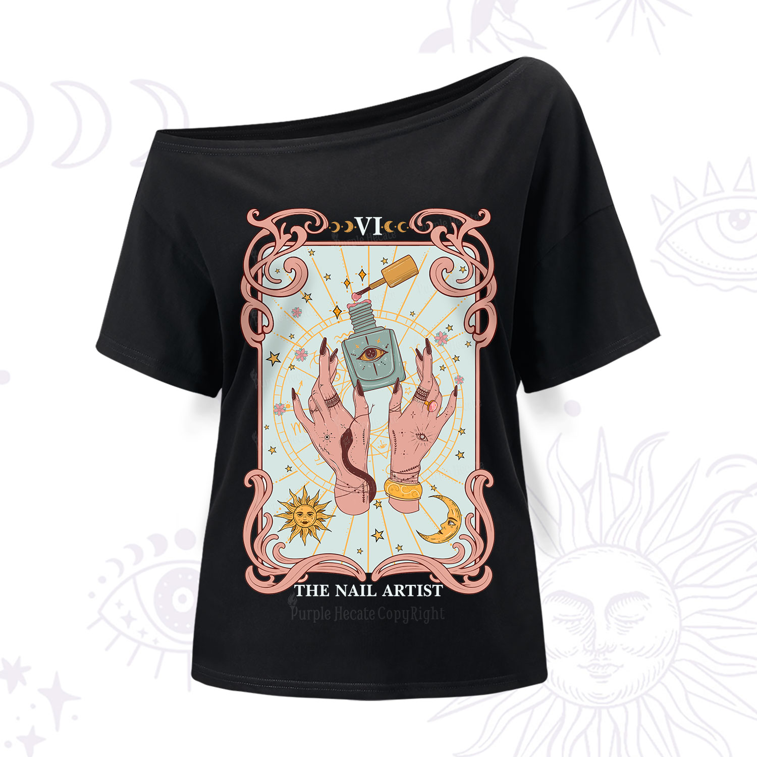 Purplehecate The Nail Artist Tarot One Shoulder T-Shirt