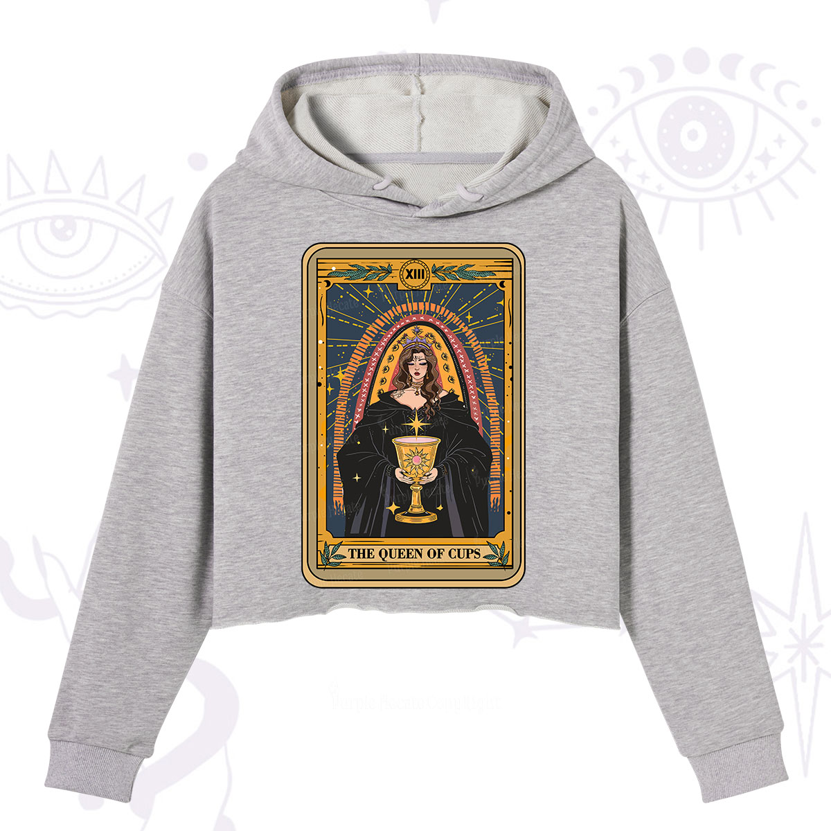 Purplehecate The Queen of Cups Tarot Crop Hoodie