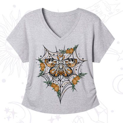 Purplehecate Death Head Moth V-Neck T-Shirt