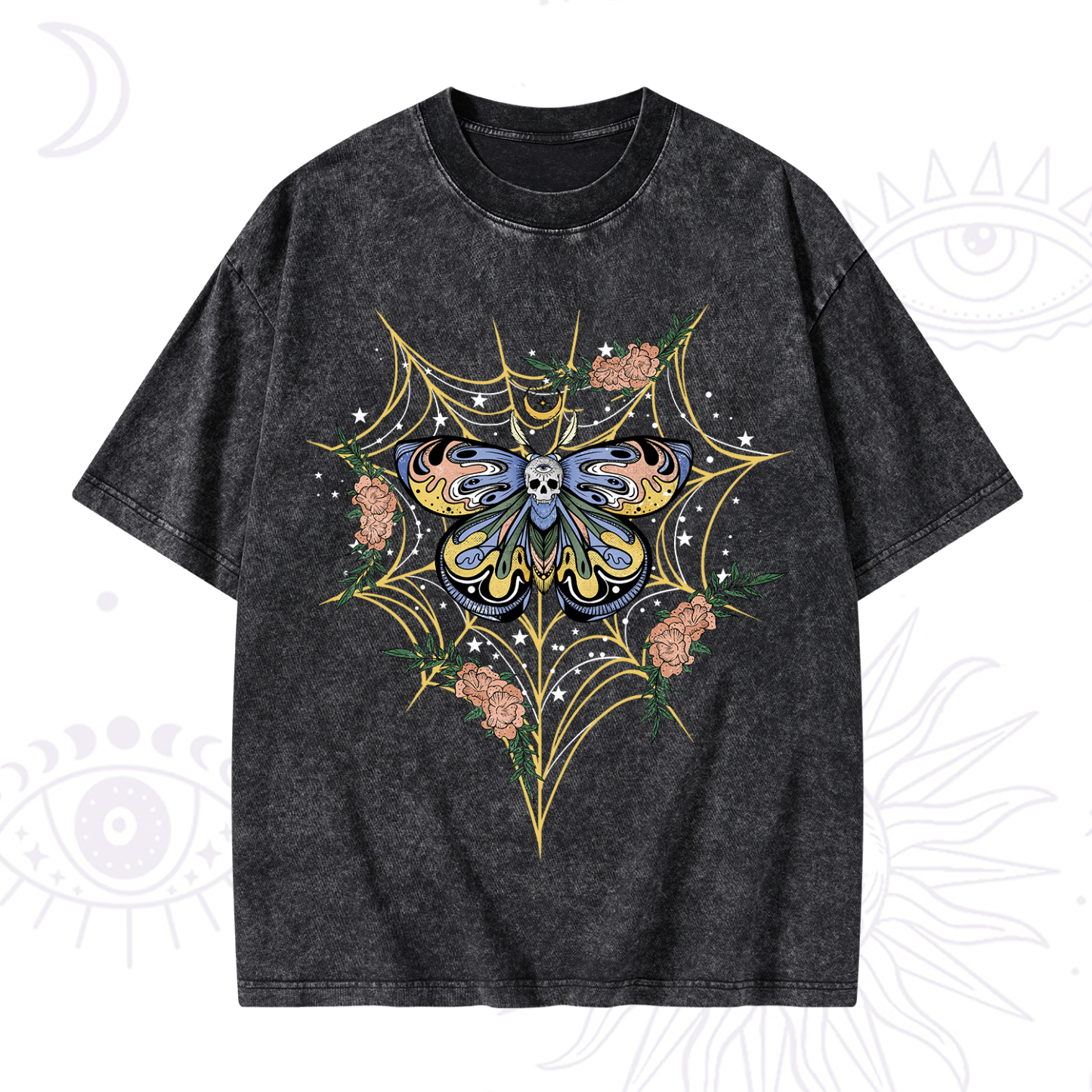 Magic Purplehecate Death Head Moth Washed T-Shirt