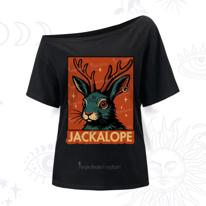Purplehecate Funny Jackalope One Shoulder T-Shirt