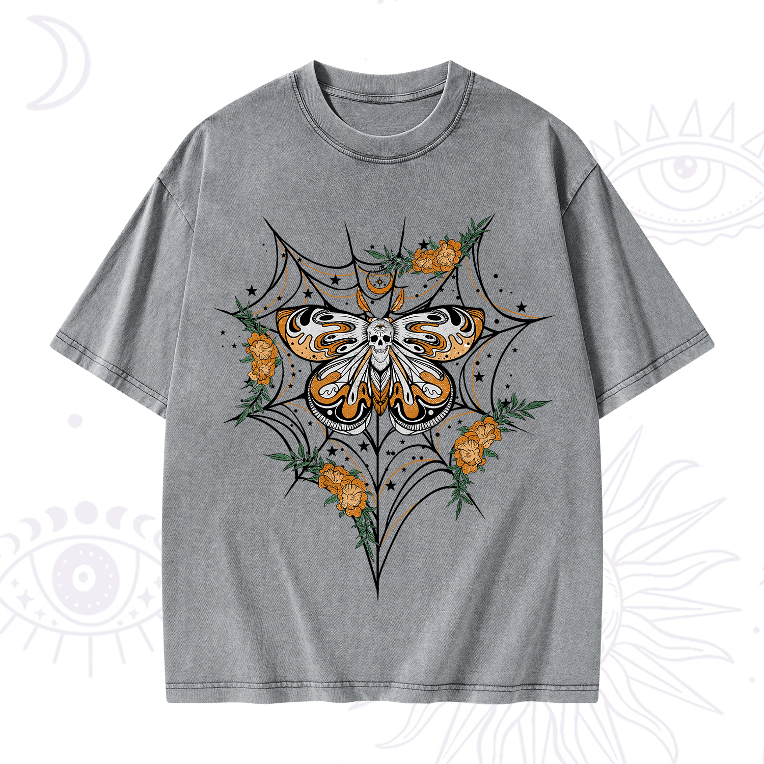 Purplehecate Death Head Moth Washed T-Shirt
