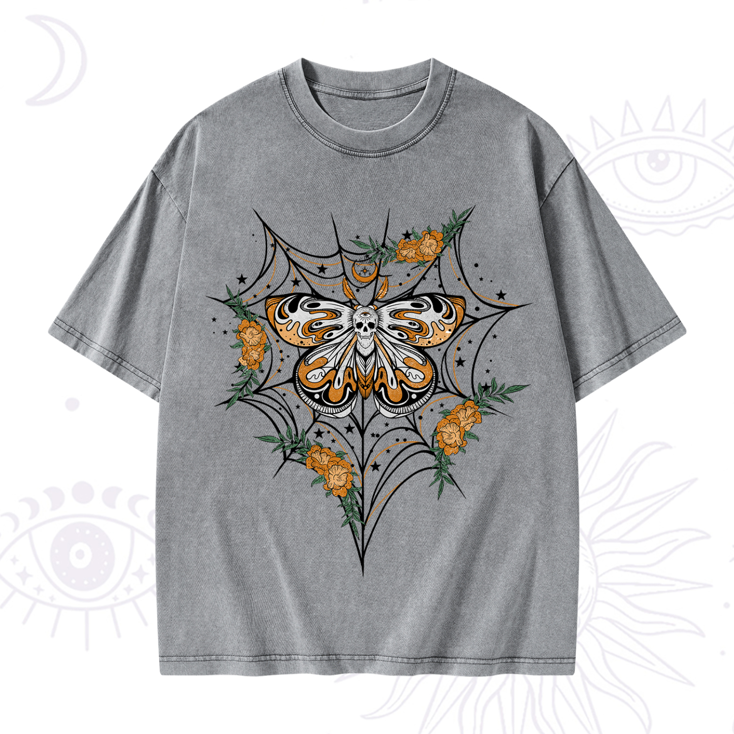 Purplehecate Death Head Moth Washed T-Shirt