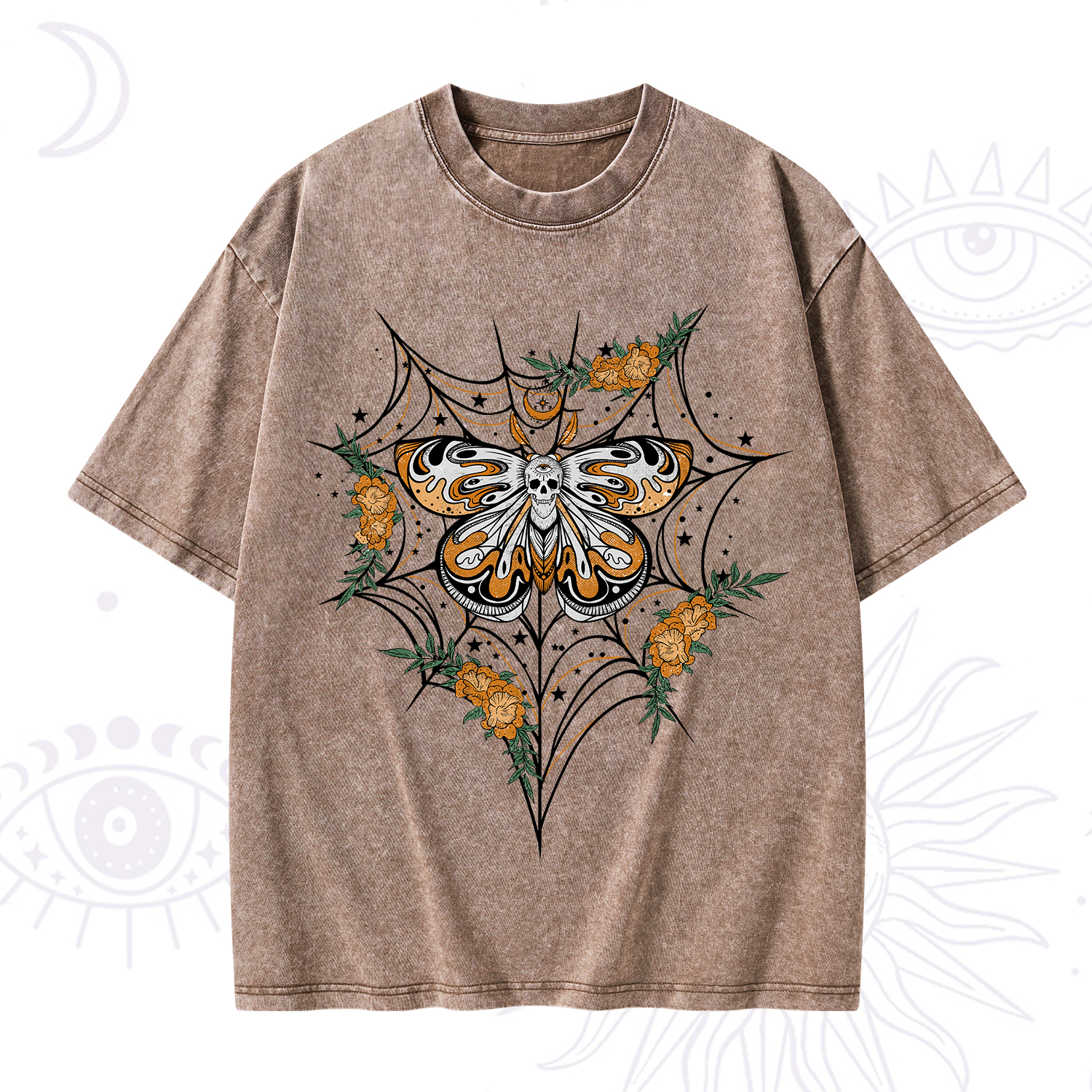 Purplehecate Death Head Moth Washed T-Shirt