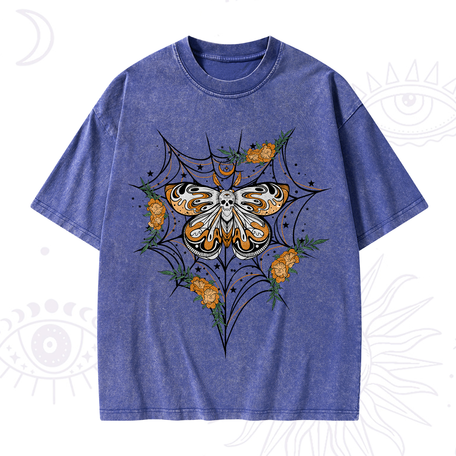 Purplehecate Death Head Moth Washed T-Shirt
