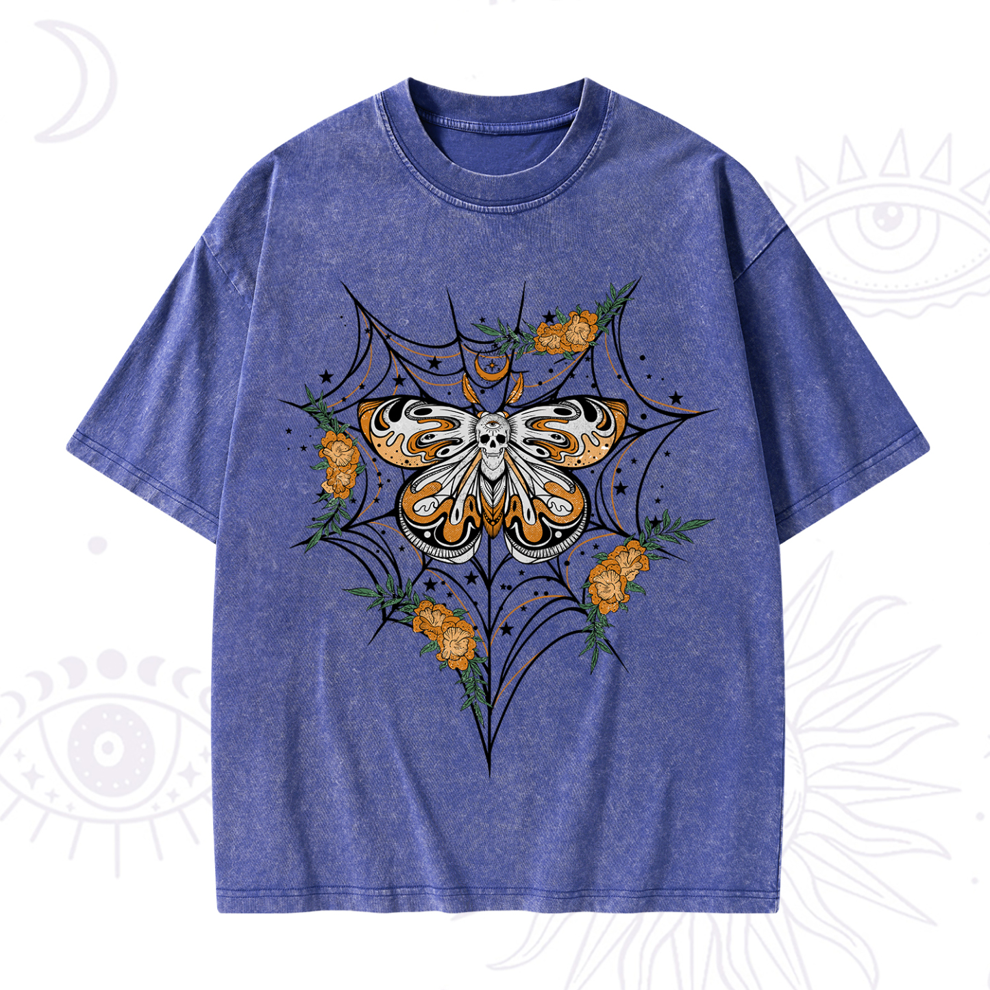 Purplehecate Death Head Moth Washed T-Shirt