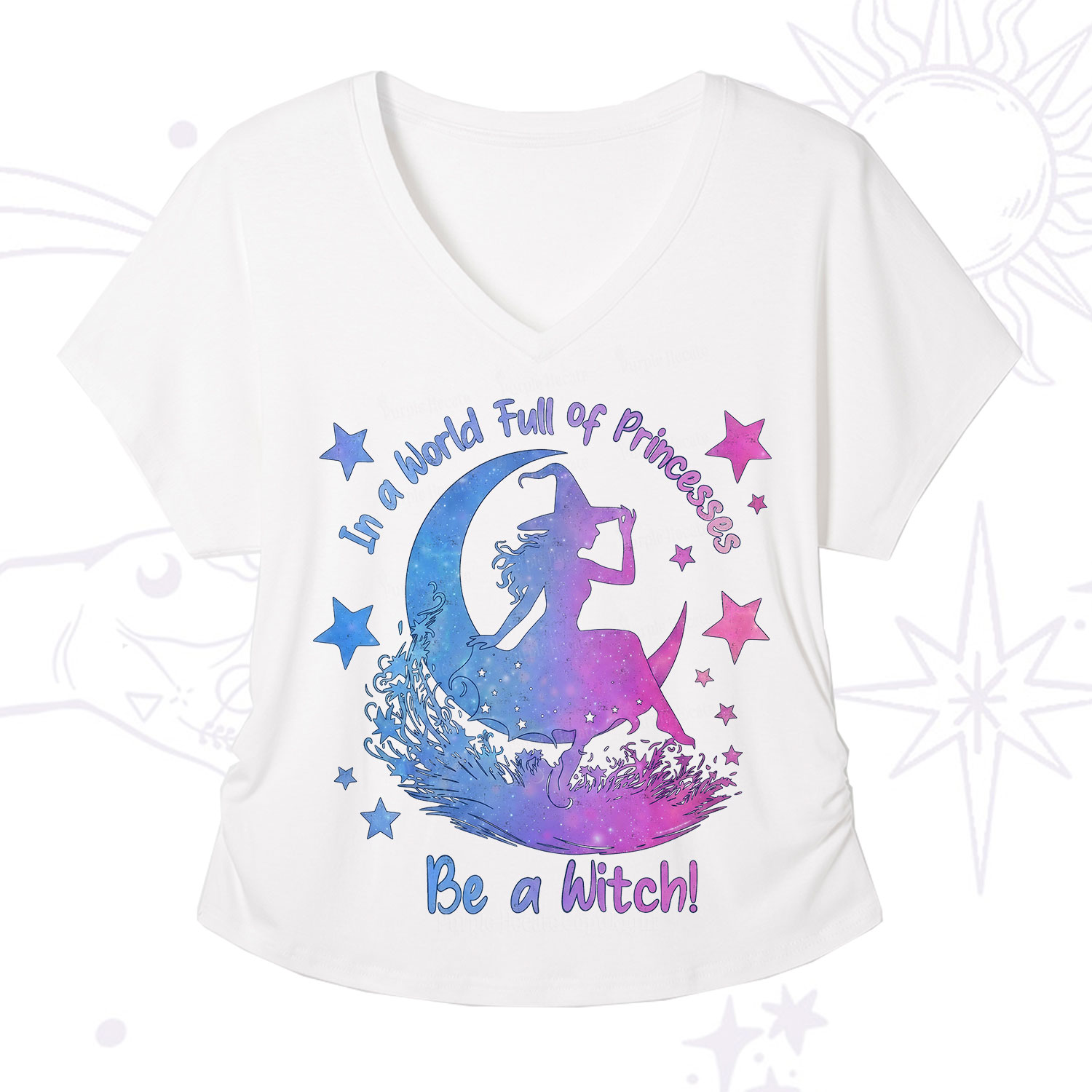 Purplehecate In a World Full of Princesses be a Witch V-Neck T-Shirt
