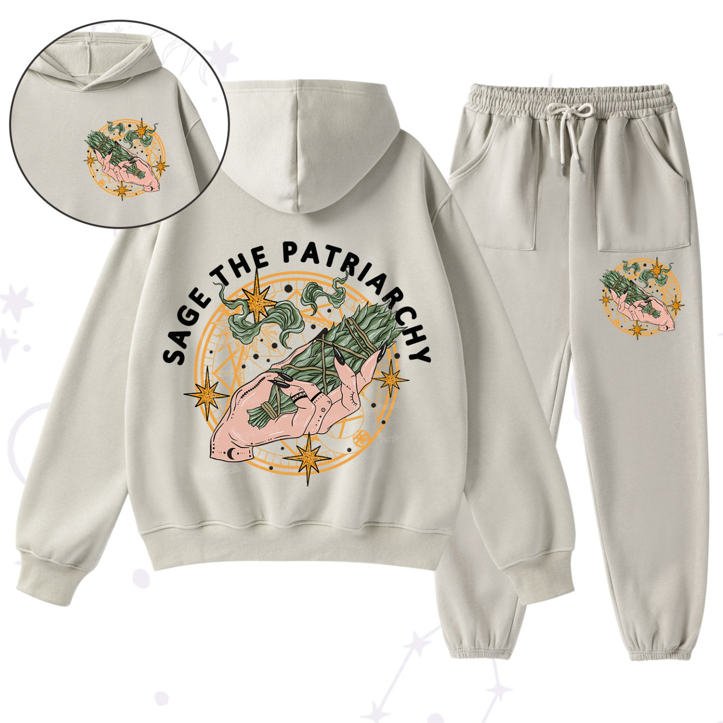 Purplehecate Sage The Patriarchy Fleece Hoodie Suit
